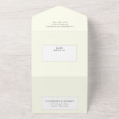 上品なヴィンテージシックエレガントブルーホーストイレオールI オールインワン招待状 (外側)