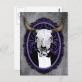 上品なヴィンテージスカル ポストカード (正面/裏面)