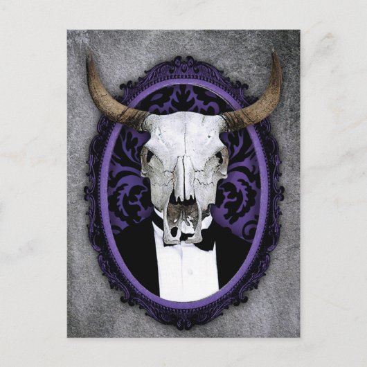 上品なヴィンテージスカル ポストカード (正面)