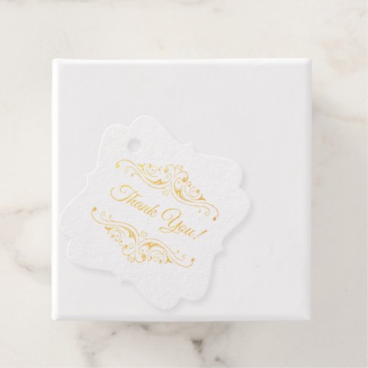 上品なヴィンテージスクロールフレームの結婚式お礼カード フェイバータグ (箱)