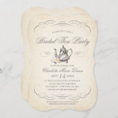 上品なヴィンテージブライダルティーパーティー |ブライダルシャワー 招待状 (正面/裏面)