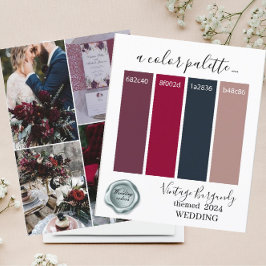 上品なヴィンテージブルゴーニュ結婚のカラーズペーパー