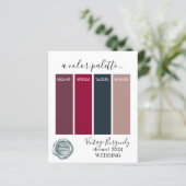 上品なヴィンテージブルゴーニュ結婚のカラーズペーパー (スタンド正面)