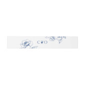 上品なヴィンテージブルーフローラ庭園の結婚式イニシャル 招待状ベリーバンド (フラット)