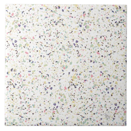 上品なヴィンテージマーブルテラゾパステルデザイン タイル (正面)