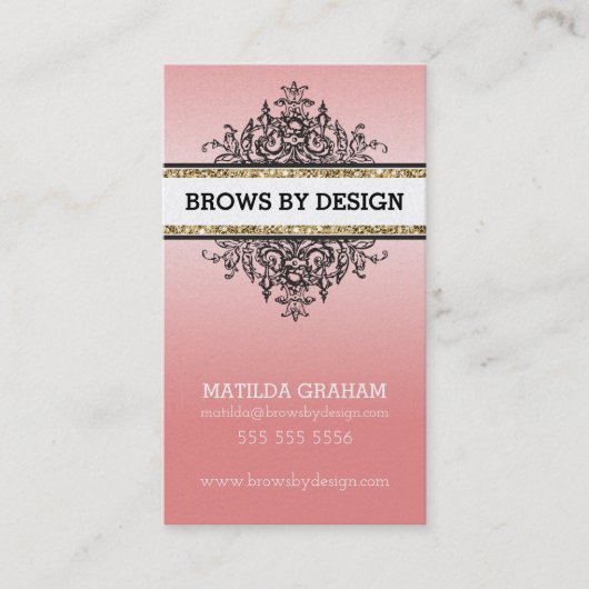 上品なヴィンテージ美しいルネッサンスエレガントサンゴ 名刺 (正面)