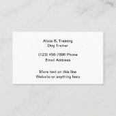 上品な上品な犬の訓練かトレーナー 名刺 (裏面)