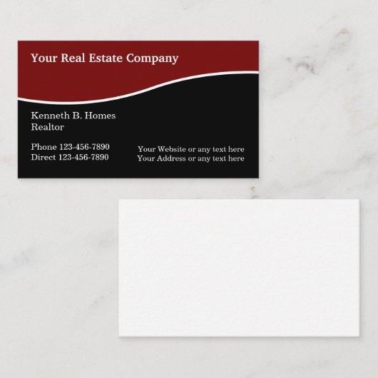 上品な不動産のプロフェッショナル 名刺 (正面/裏面)