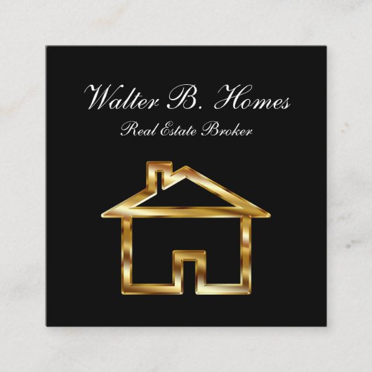 上品な不動産ブローカー スクエア名刺 (正面)