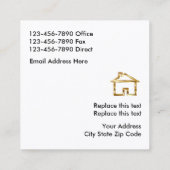 上品な不動産ブローカー スクエア名刺 (裏面)