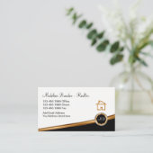 上品な不動産仲介業者の不動産のテーマ 名刺 (スタンド正面)