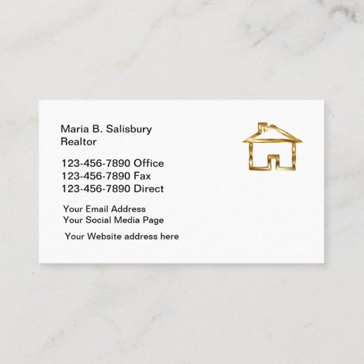 上品な不動産仲介業者の金ゴールドおよび大理石の一見 名刺 (裏面)