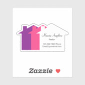 上品な不動産仲介業者ステッカーラカラフルベルハウスシェイプ シール (シート)