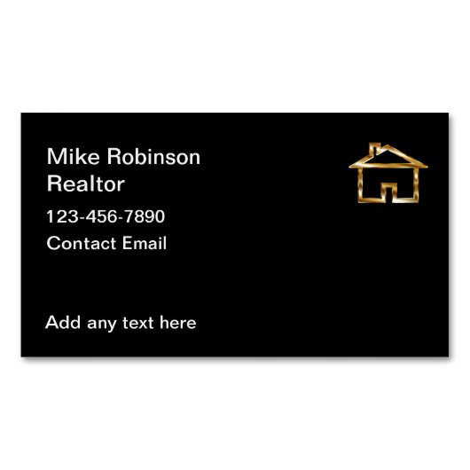 上品な不動産仲介業者ホーム販売ビジネスカードマグネット マグネット名刺 (正面)