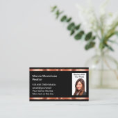 上品な不動産仲介業者写真テンプレート名刺 名刺 (スタンド正面)