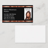 上品な不動産仲介業者写真テンプレート名刺 名刺 (正面/裏面)