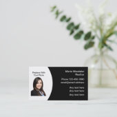 上品な不動産仲介業者実在エステート写真名刺 名刺 (スタンド正面)