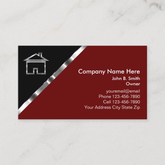 上品な不動産仲介業者実在エステート名刺 名刺 (正面)