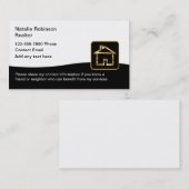 上品な不動産仲介業者実在エステート名刺 名刺 (正面/裏面)