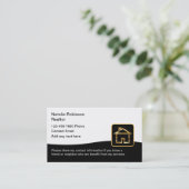 上品な不動産仲介業者実在エステート名刺 名刺 (スタンド正面)