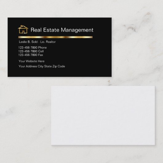 上品な不動産業者の名刺 名刺 (正面/裏面)