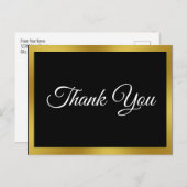 上品な両面(差出人住所)サンキューカード ポストカード (正面/裏面)