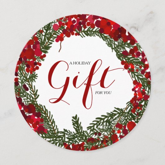 上品な丸いホリデーギフト証明書 (正面)
