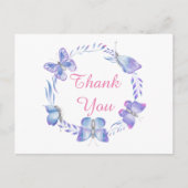 上品な丸い蝶ありがとう封筒 ポストカード (正面)