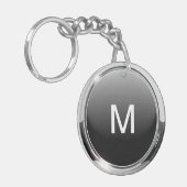上品な人のモノグラムKeychain キーホルダー (正面左)