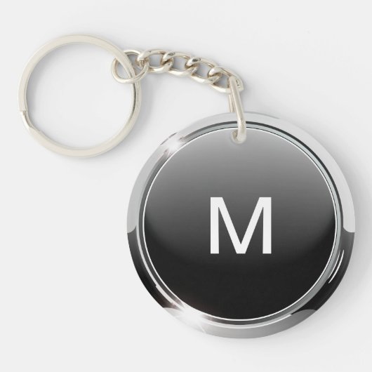 上品な人のモノグラムKeychain キーホルダー (正面)