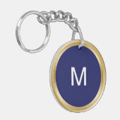 上品な人のモノグラムKeychain キーホルダー (正面左)