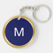 上品な人のモノグラムKeychain キーホルダー (裏面)