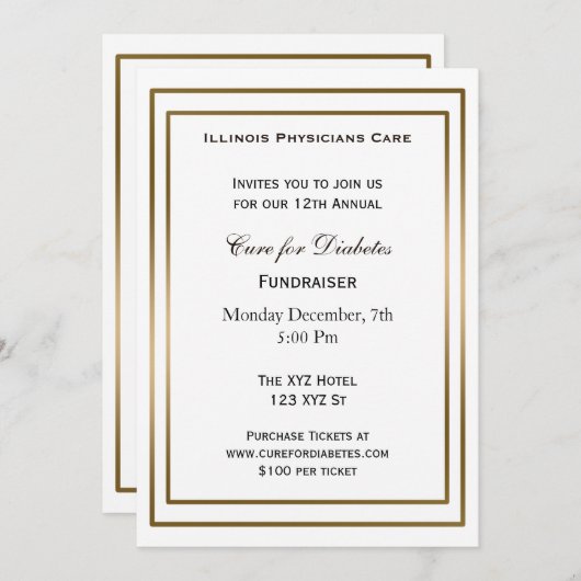 上品な企業のパーティの招待状 招待状 (正面/裏面)