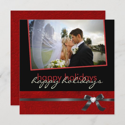 上品な休日は写真カード感謝していしています サンキューカード (正面/裏面)