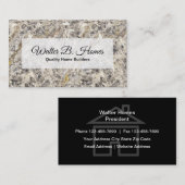 上品な住宅建築業者の花こう岩の背景 名刺 (正面/裏面)