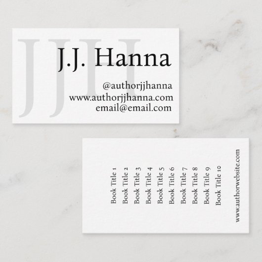 上品な作家名刺 名刺 (正面/裏面)