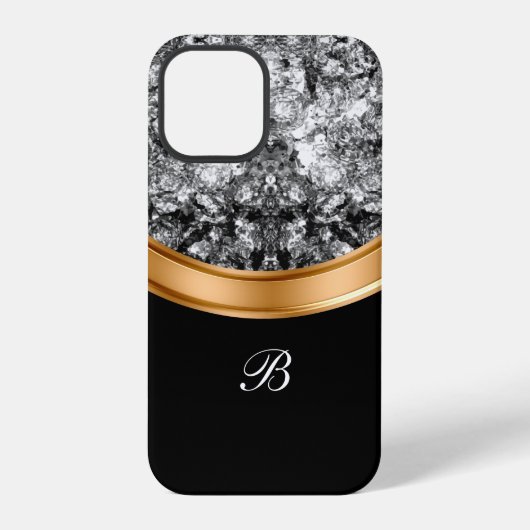 上品な偽クリスタル ビング モノグラム iPhoneケース (裏面)