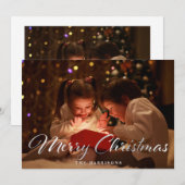 上品な偽銀色のクリスマスホリデーカード シーズンカード (正面/裏面)