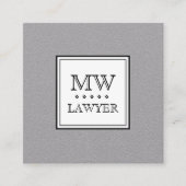 上品な優雅の名前のロゴのスタイル スクエア名刺 (正面)