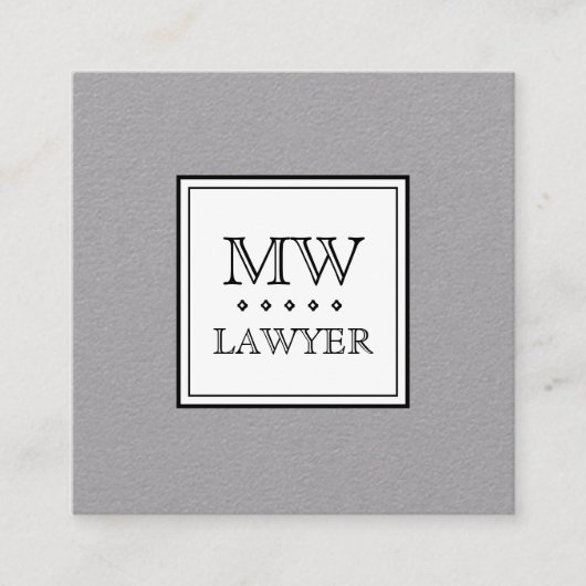 上品な優雅の名前のロゴのスタイル スクエア名刺 (正面)