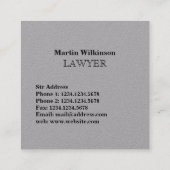 上品な優雅の名前のロゴのスタイル スクエア名刺 (裏面)