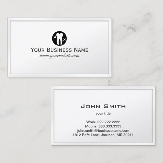 上品な光沢のある歯の歯科用名刺 名刺 (正面/裏面)