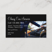 上品な光沢のある車サービスUberドライバ 名刺 (正面)