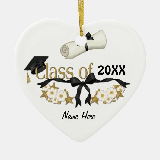 上品な卒業フローラ セラミックオーナメント (正面)