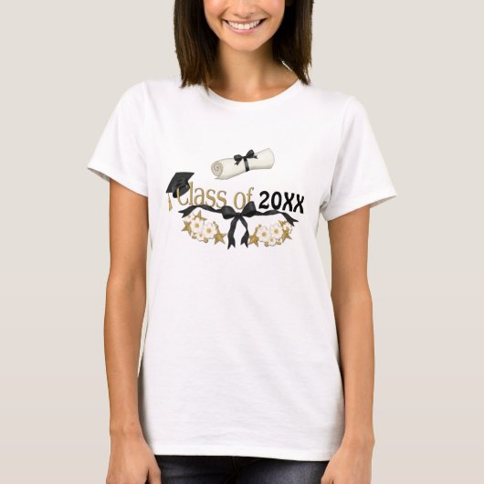 上品な卒業フローラ Tシャツ (正面)