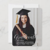 上品な卒業発表写真テンプレート シーズンカード (正面)