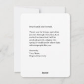 上品な卒業発表写真テンプレート シーズンカード (裏面)