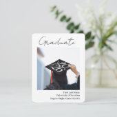 上品な卒業発表写真テンプレート シーズンカード (スタンド正面)