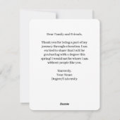 上品な卒業発表写真テンプレート シーズンカード (裏面)