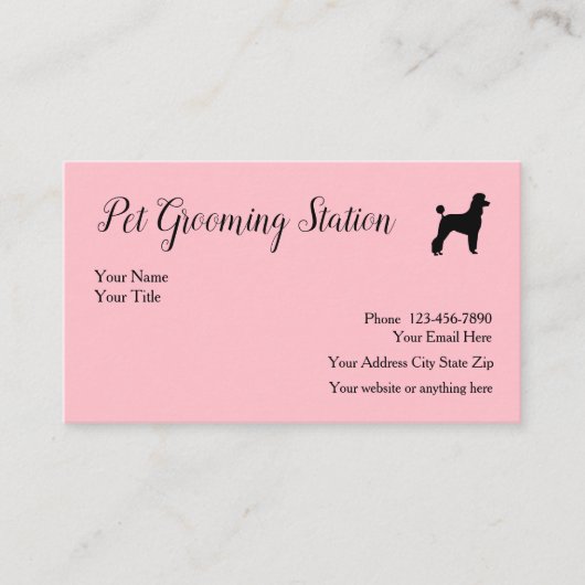 上品な名刺に手入れをしているペット 名刺 (正面)